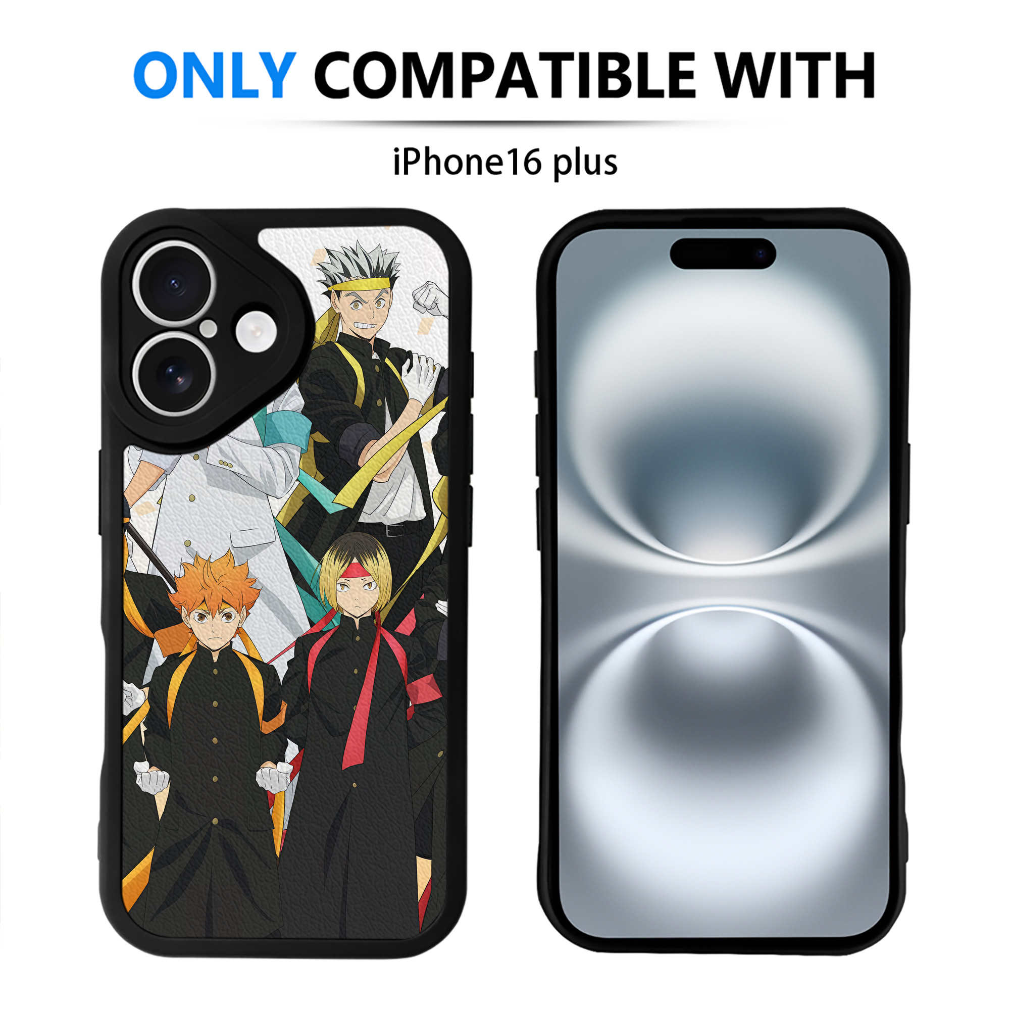 （画像用） ハイキュー!! Haikyu!! 【iPhone 16シリーズ対応】シリコンスマホケース（レザー調） 材質：シリコン